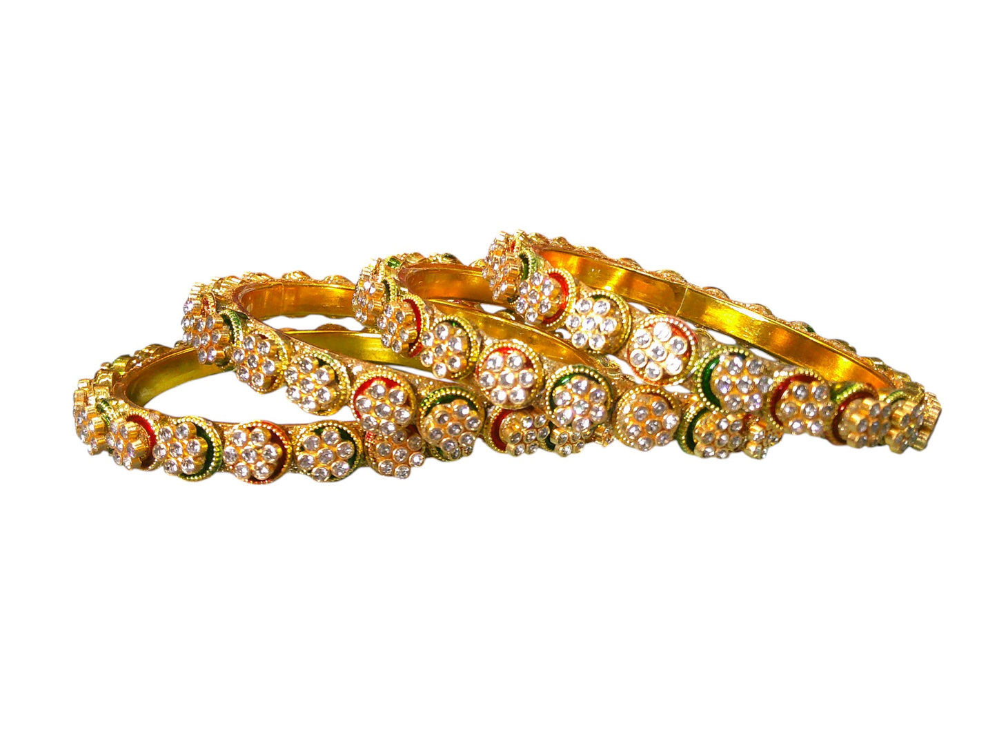 Nari Nakhre Elegant Stone-Studded Kada Bangles Set for Women (Set of 4)