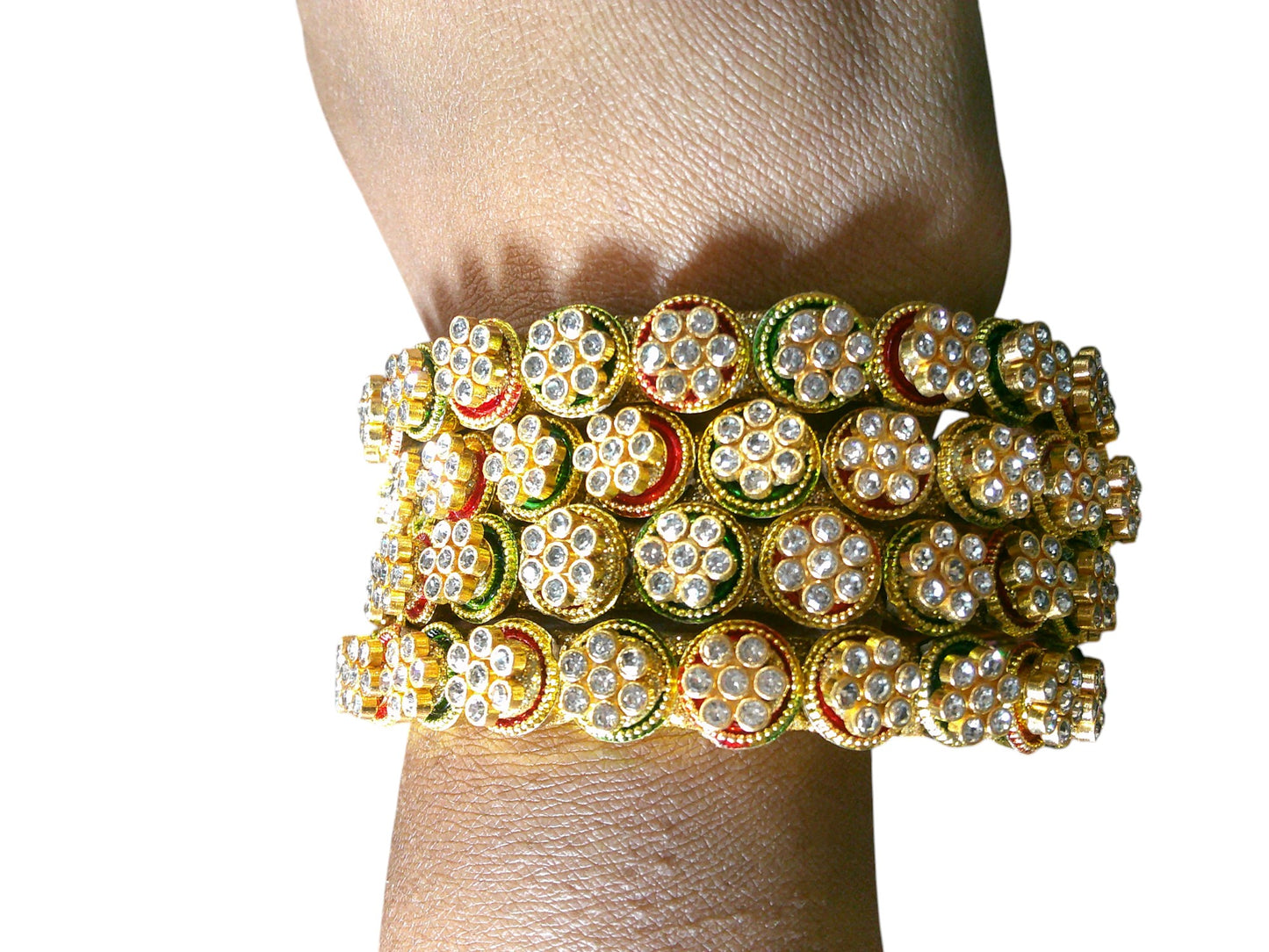 Nari Nakhre Elegant Stone-Studded Kada Bangles Set for Women (Set of 4)