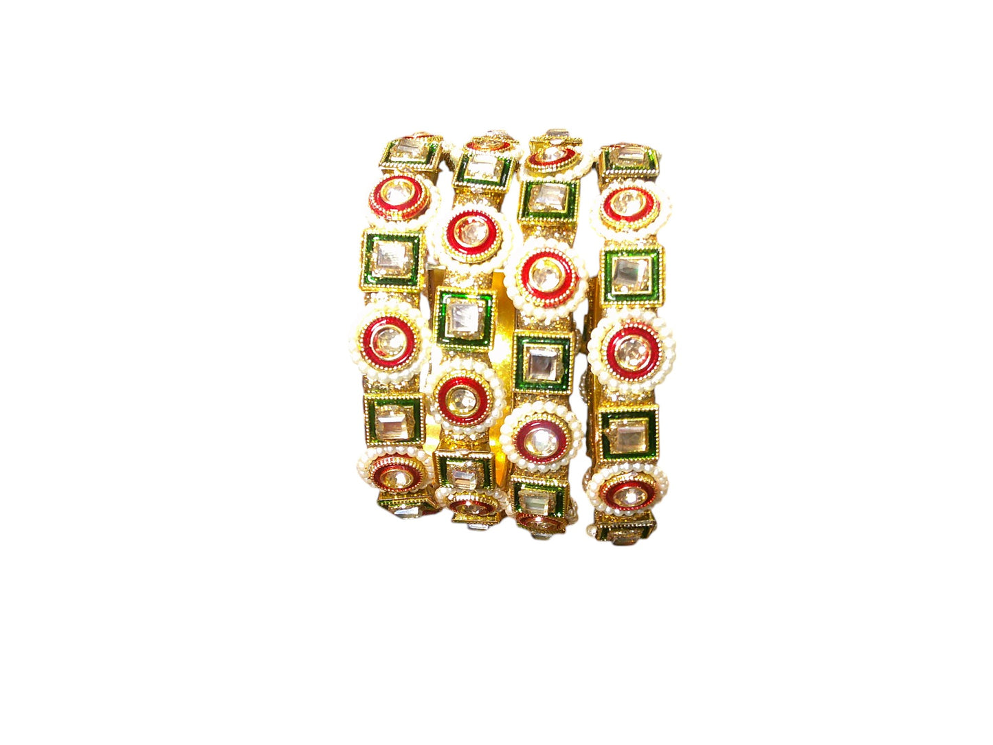 Nari Nakhre Glamorous Stone-Studded Kada Bangles (Set of 4)
