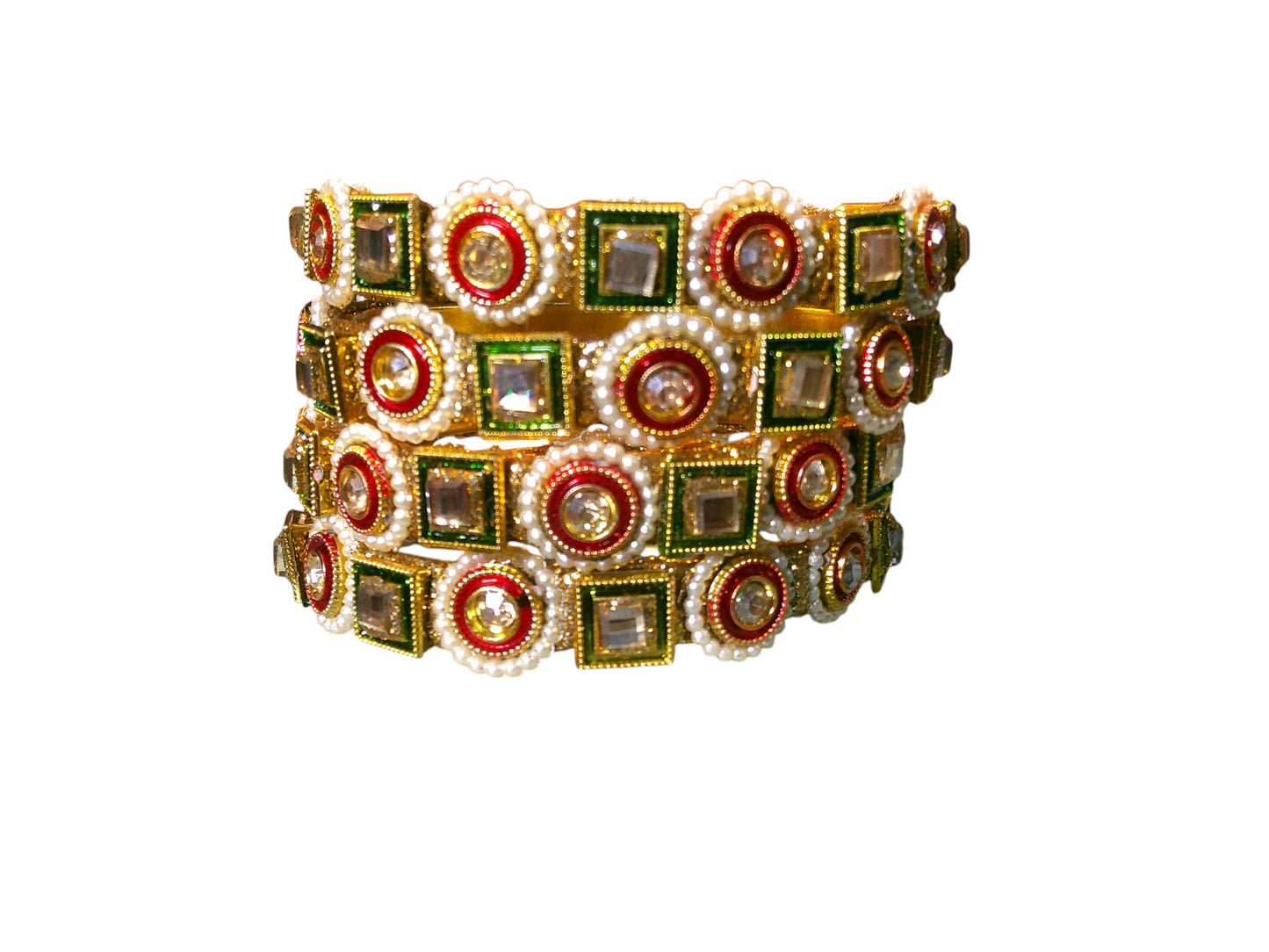 Nari Nakhre Glamorous Stone-Studded Kada Bangles (Set of 4)