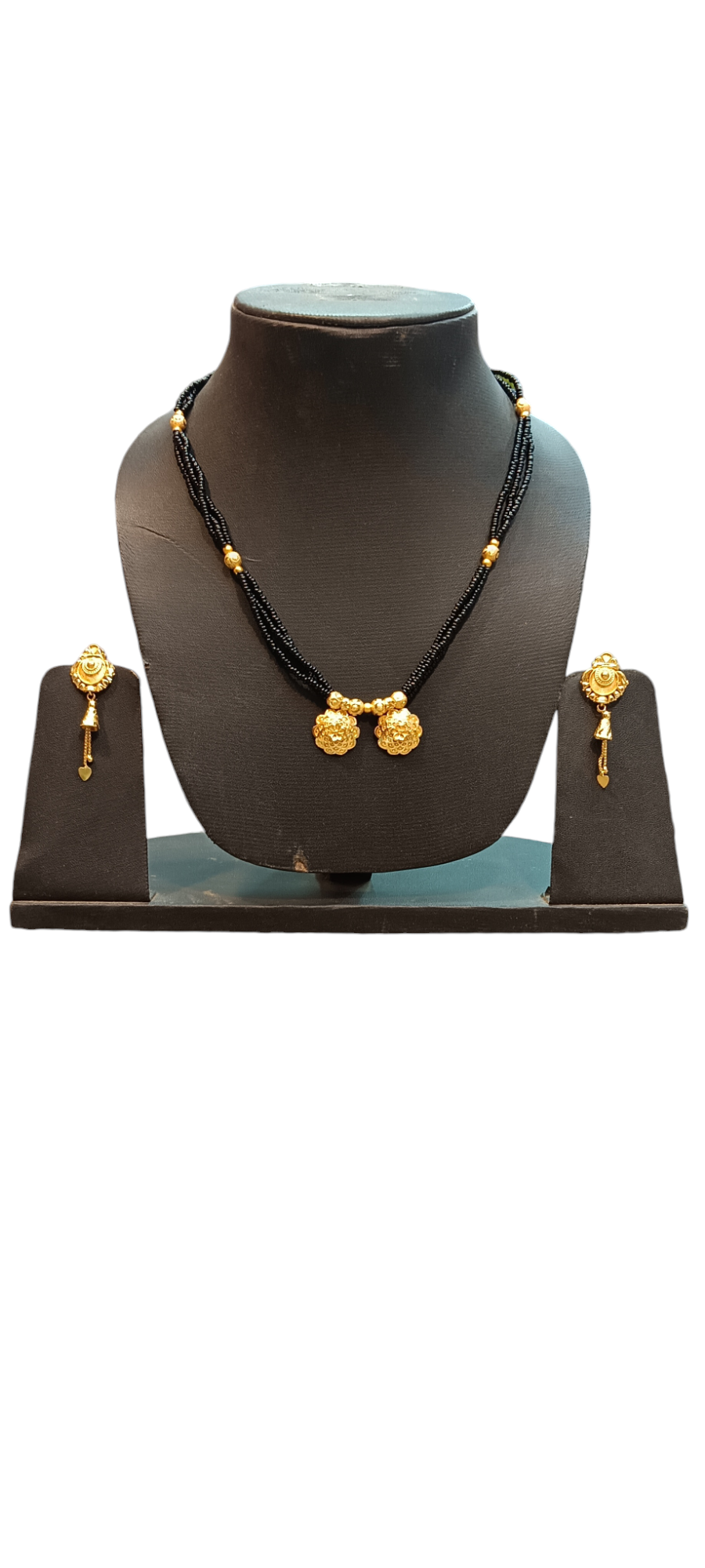 Nari Nakhre Gold-Plated Designer Mangalsutra with Matching Earrings Set