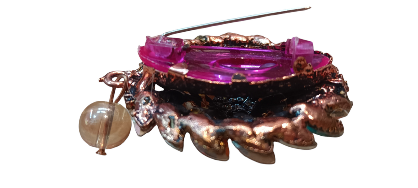 Nari Nakhre Multicolored Brooch with Pearls - Elegant Design for Formal and Casual Occasions