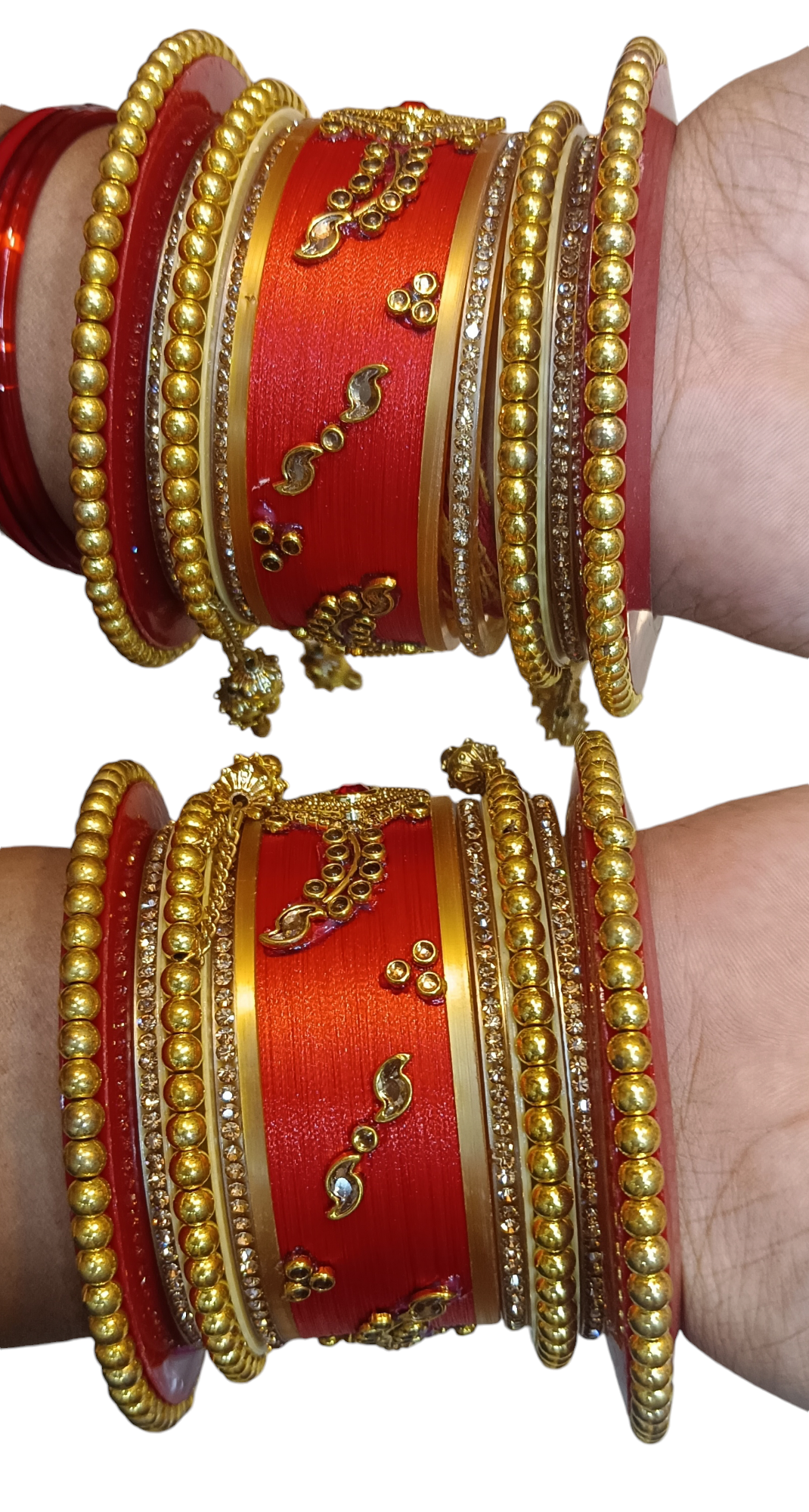 Nari Nakhre Bridal Chuda/ Bangles with Hanging Charms - Traditional Wedding Bangles