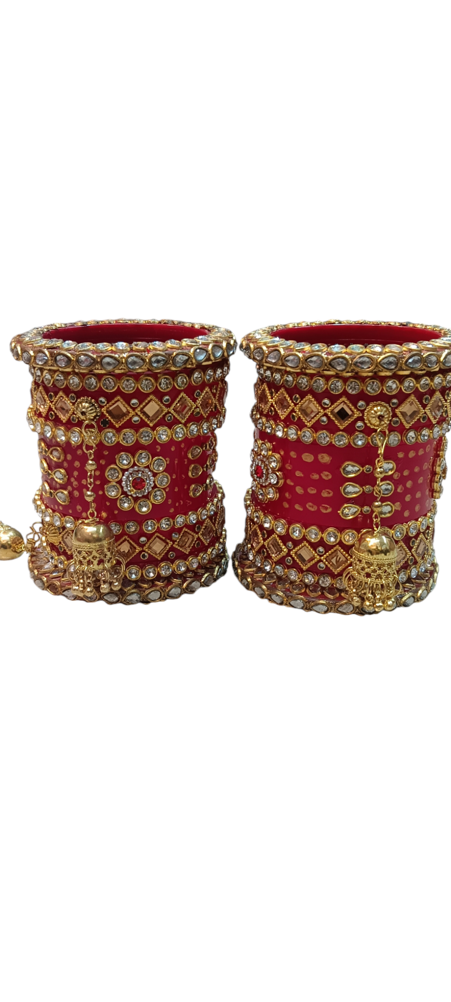 Nari Nakhre Red & Gold Bridal Chuda Set - Traditional Wedding Bangles