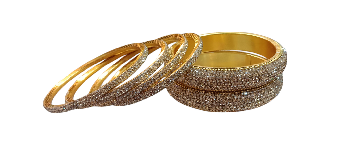 Nari Nakhre Gold Kada/Bangles Set of 6 (Elegant Design)