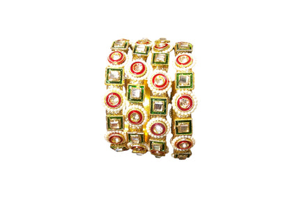 Nari Nakhre Glamorous Stone-Studded Kada Bangles (Set of 4)