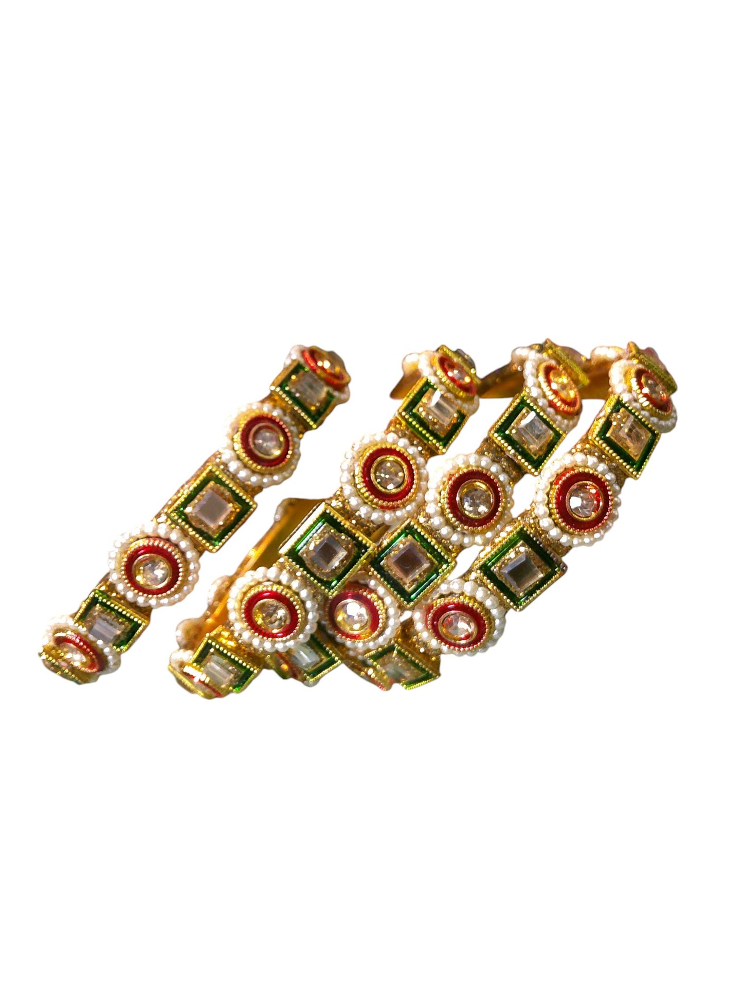 Nari Nakhre Glamorous Stone-Studded Kada Bangles (Set of 4)