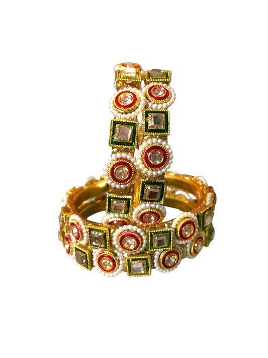 Nari Nakhre Glamorous Stone-Studded Kada Bangles (Set of 4)