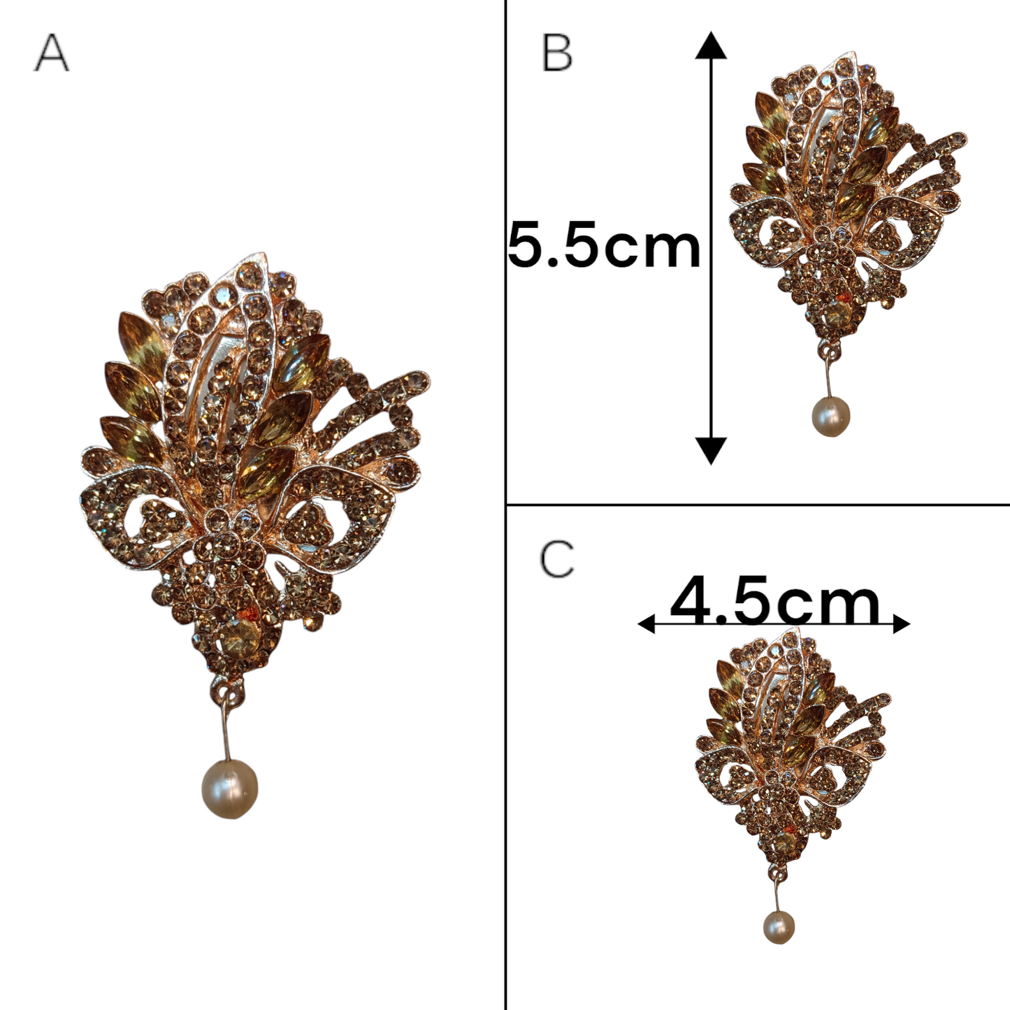 Nari Nakhre Golden Brooch with Pearl Drop - Elegant and Sophisticated Design