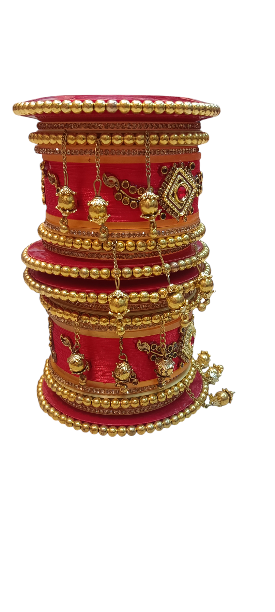 Nari Nakhre Bridal Chuda/ Bangles with Hanging Charms - Traditional Wedding Bangles