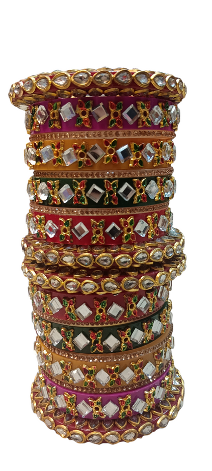 Nari Nakhre Multi-Color Bridal Chuda Set - Floral Wedding Bangles