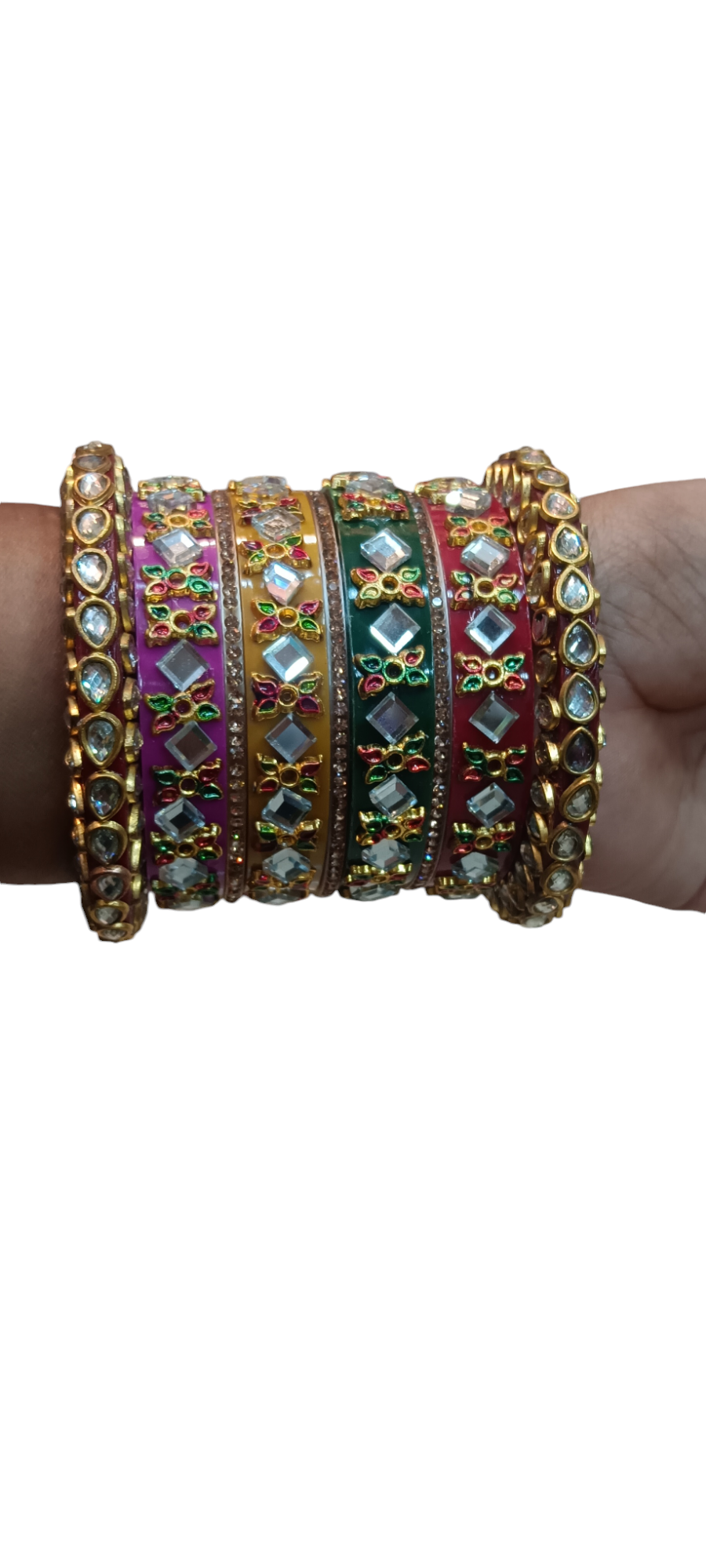 Nari Nakhre Multi-Color Bridal Chuda Set - Floral Wedding Bangles